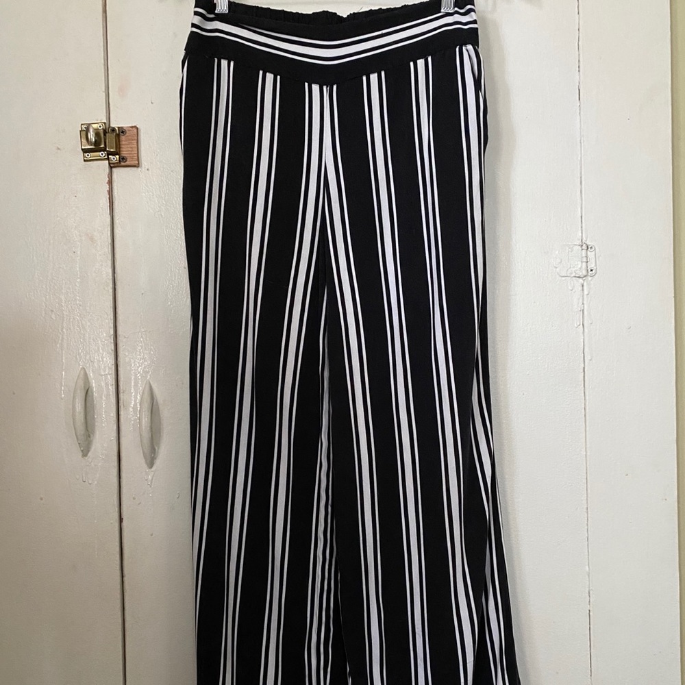 Back and white striped pants